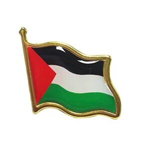 Free Palestine National Country Waving Flag Gold Enamel Lapel Pin Brooch